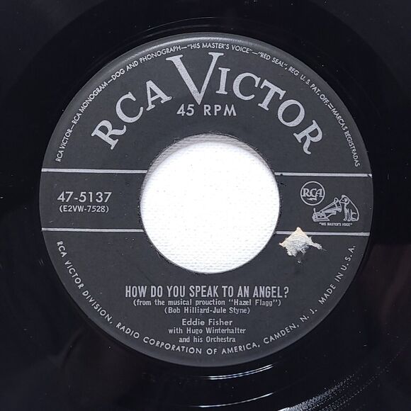Eddie Fisher 45 Downhearted / How Do You Speak To An Angel? RCA Victor VG+ Pop - Picture 2 of 2